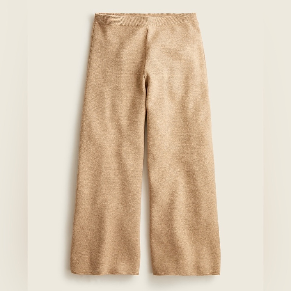 J. Crew Tan Wide-Leg Knit Sweater Travel Pants